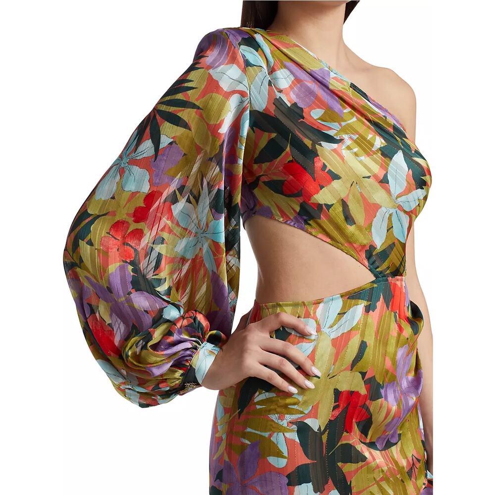 Bronx and Banco Tropics Violet Silk blend Maxi Dress Size 10‎ $850